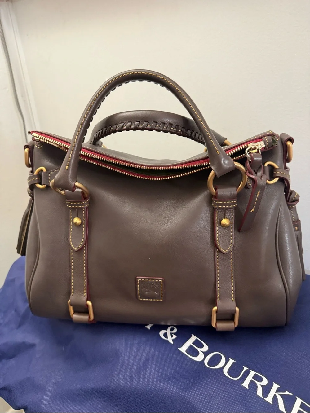Dooney & Bourke Large Florentine Satchel in Slate